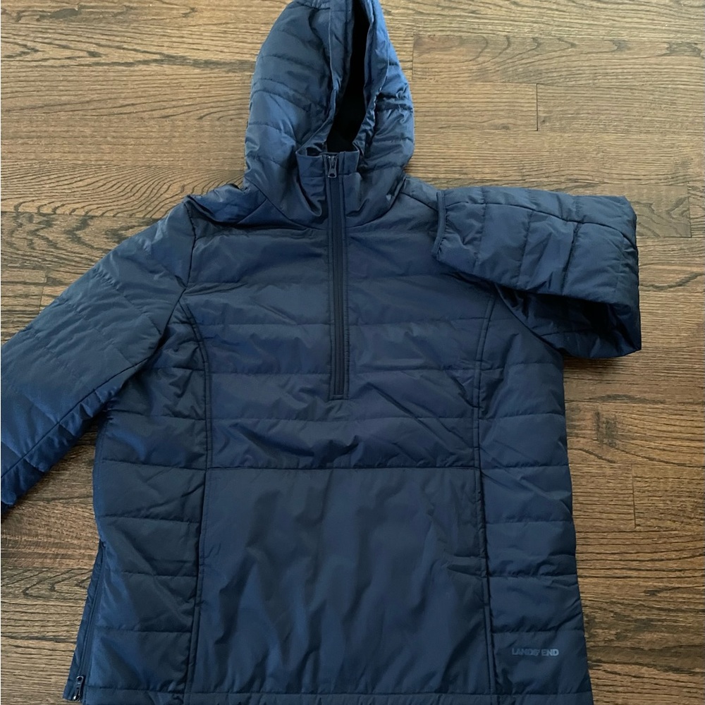 NWT Lands End Popover Puffer - XL (Navy)
